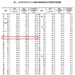 国家统计局10月数据：杭州新房价格三连涨，二手房价格七连跌