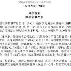 碧桂园官宣：遭遇“成立以来最大困难”，上半年预亏450-550亿