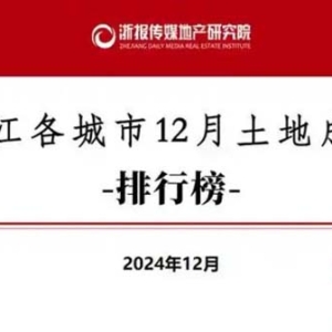 浙江土地12月榜：TOP10房企拿地聚焦杭州、义乌