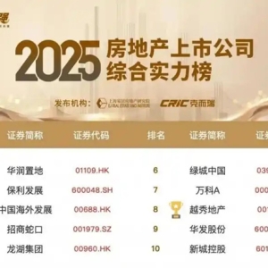 越秀地产荣膺双十强！为房地产行业注入高质量发展新动能